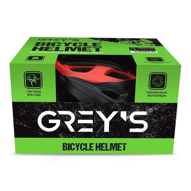 Шлем для велосипеда взрослый размер L 58-61мм Grey's матовый со съемным козырьком и вентиляцией (GR21134)