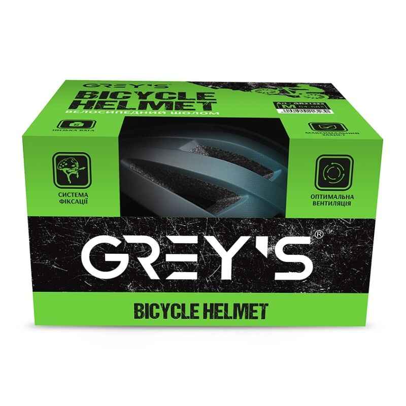 Шолом для велосипеда дорослий розмір М 54-58мм Grey's матовий зі знімним козирком і вентиляцією (GR21323)