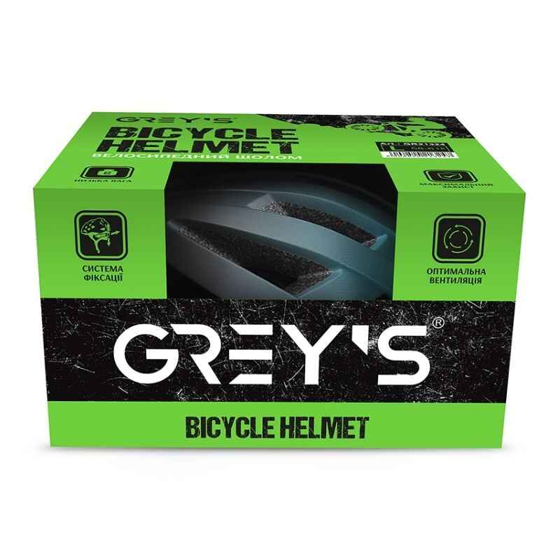 Шолом для велосипеда дорослий розмір L 58-61мм Grey's матовий зі знімним козирком і вентиляцією (GR21324)