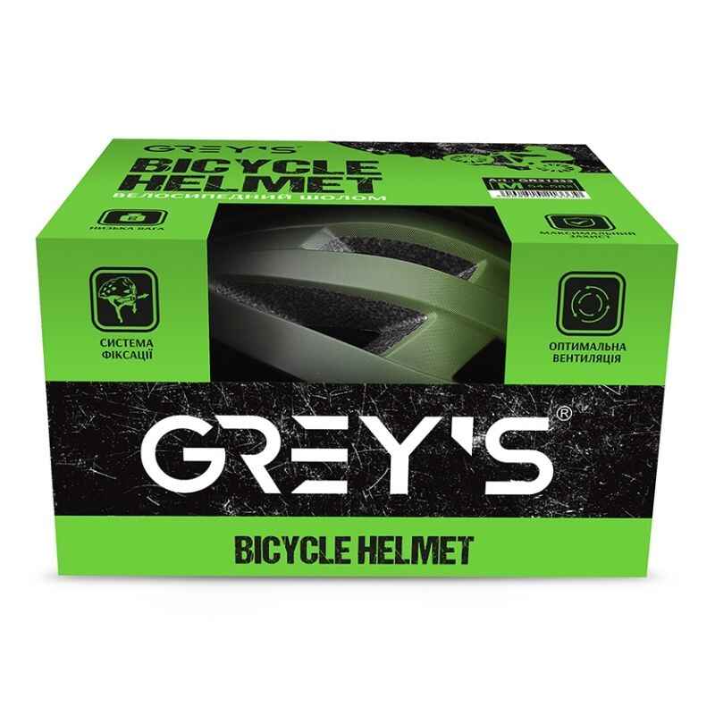 Шолом для велосипеда дорослий розмір М 54-58мм Grey's матовий зі знімним козирком і вентиляцією (GR21333)