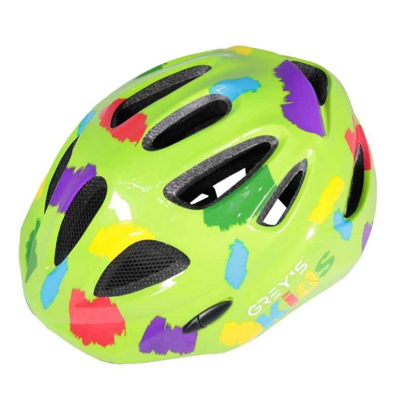 Шолом для велосипеда дитячий розмір M 54-58мм Grey's глянцевий з регулятором окружності зелений (GR22313)