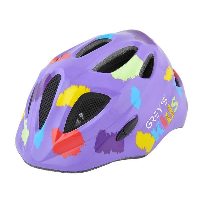 Шолом для велосипеда дитячий розмір M 54-58мм Grey's глянцевий з регулятором окружності фіолетовий (GR22323)