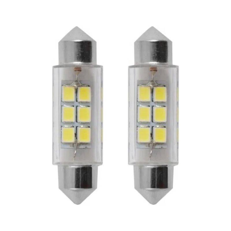 LED автолампа SOLAR 12V SV8.5 T11x36mm 6smd 3528 white, 2шт (LS275_B2)
