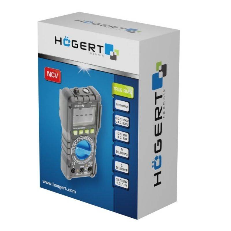 Цифровой мультимер с подсветкой дисплея Hogert (HT1E600)