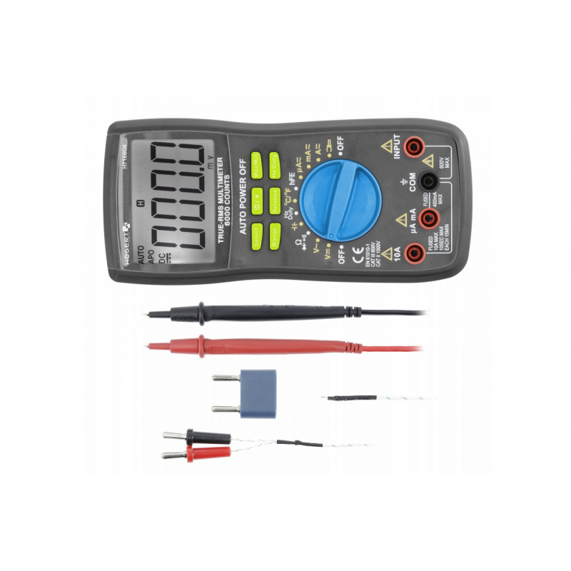 Цифровий мультиметр з магнітним утримувачем Hogert Auto Range (HT1E604)