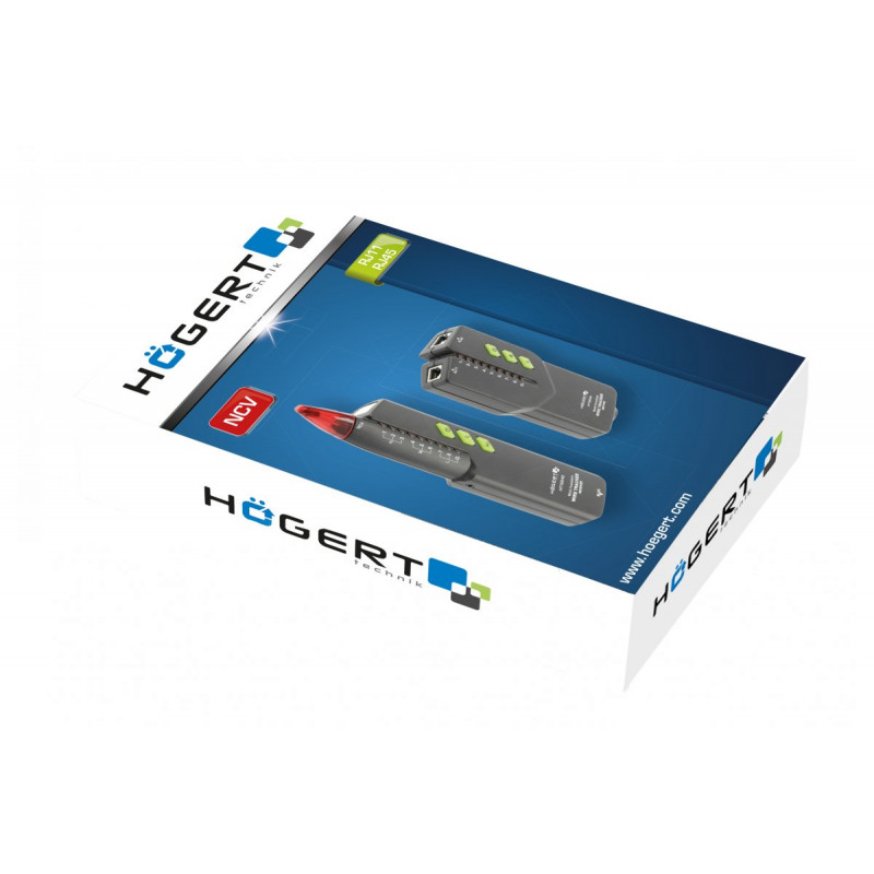 Тестер кабелів RJ45 та RJ11 Hogert (HT1E640)