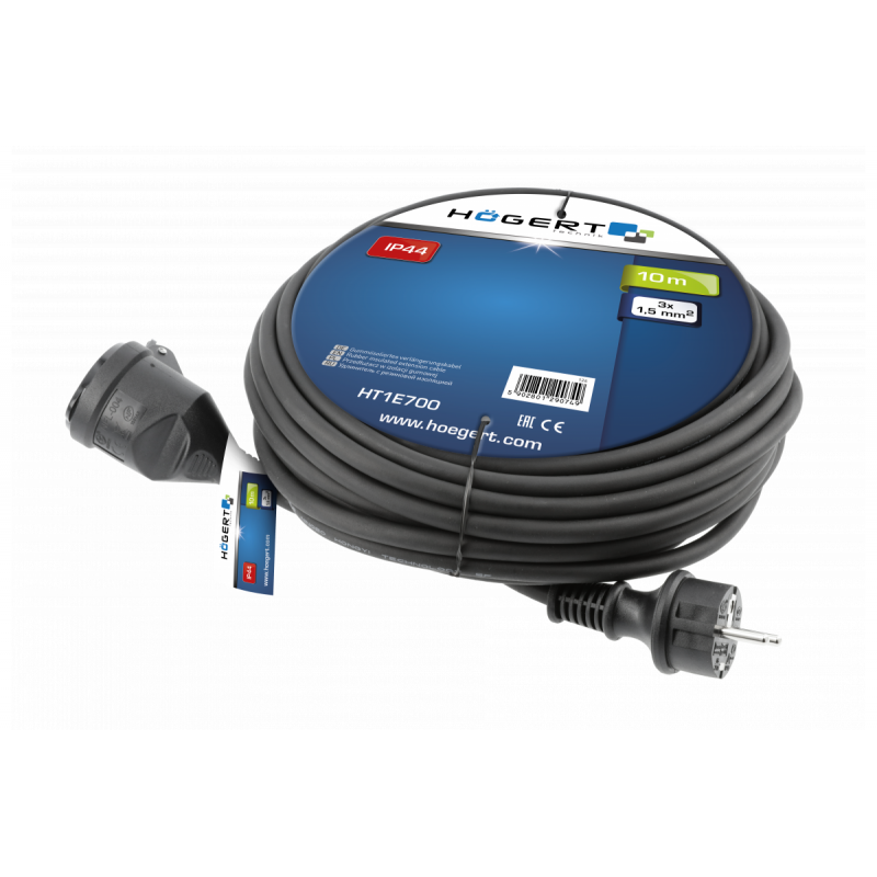 Подовжувач із гумовою ізоляцією 20м Hogert (HT1E701)