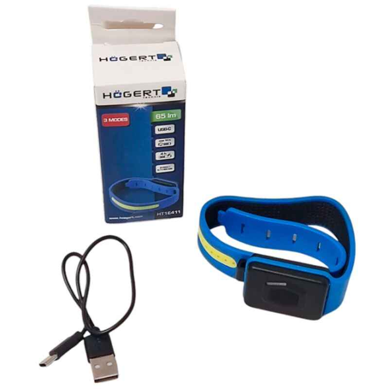 Фонарик наручный 65 Лм Hogert Li-Ion 400mAh (HT1E411)