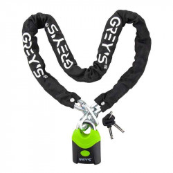 Замок на велосипед ланцюговий 1200мм Grey's з навісним замком і 2 ключами (GR40812)