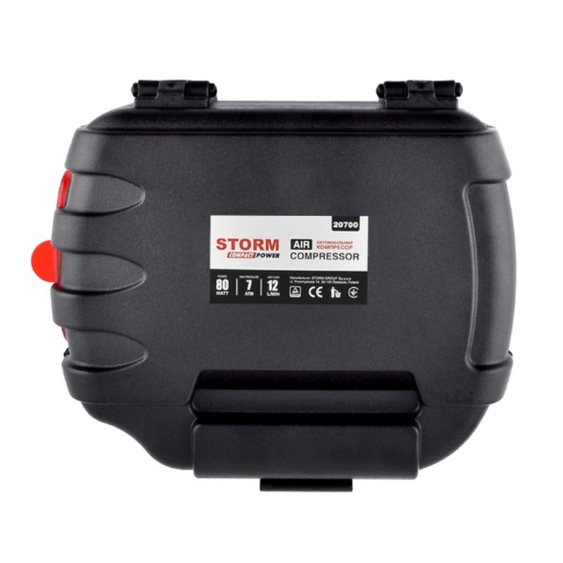 Автокомпресор однопоршневий від прикурювача STORM для шин R13-R15 Compact Power 15 л/хв 80 Вт 7Атм (20700)