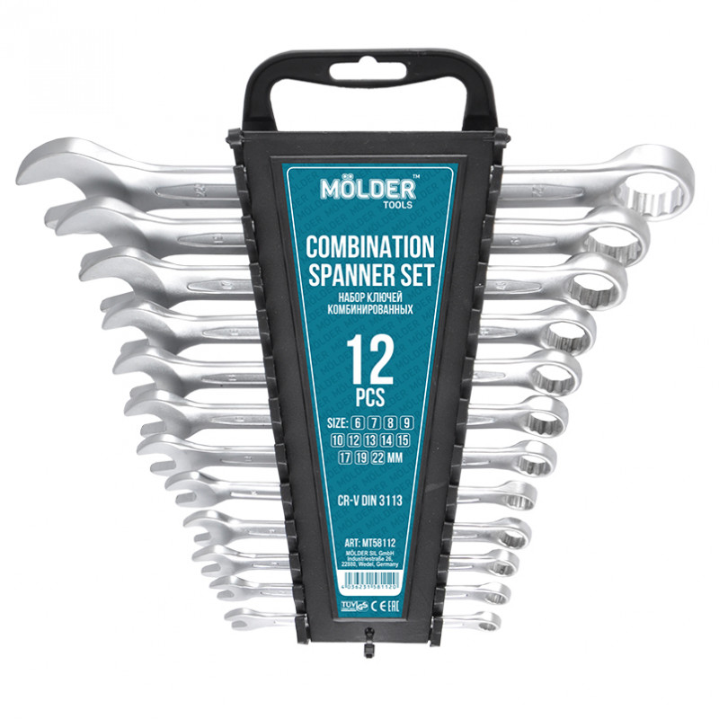 Набір ключів комбінованих cr-v 12шт (6-22мм) Molder (MT58112)