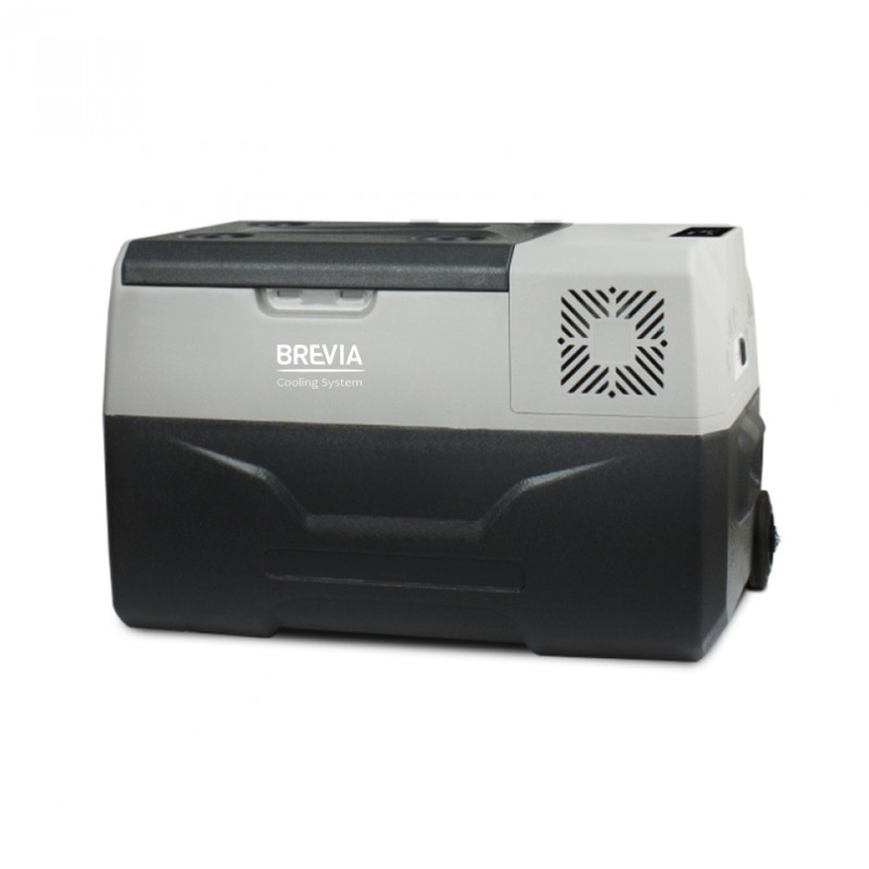 Автохолодильник 30л BREVIA портативний холодильник на колесах LG-компресор пластиковий 12/24В 220В (22725)