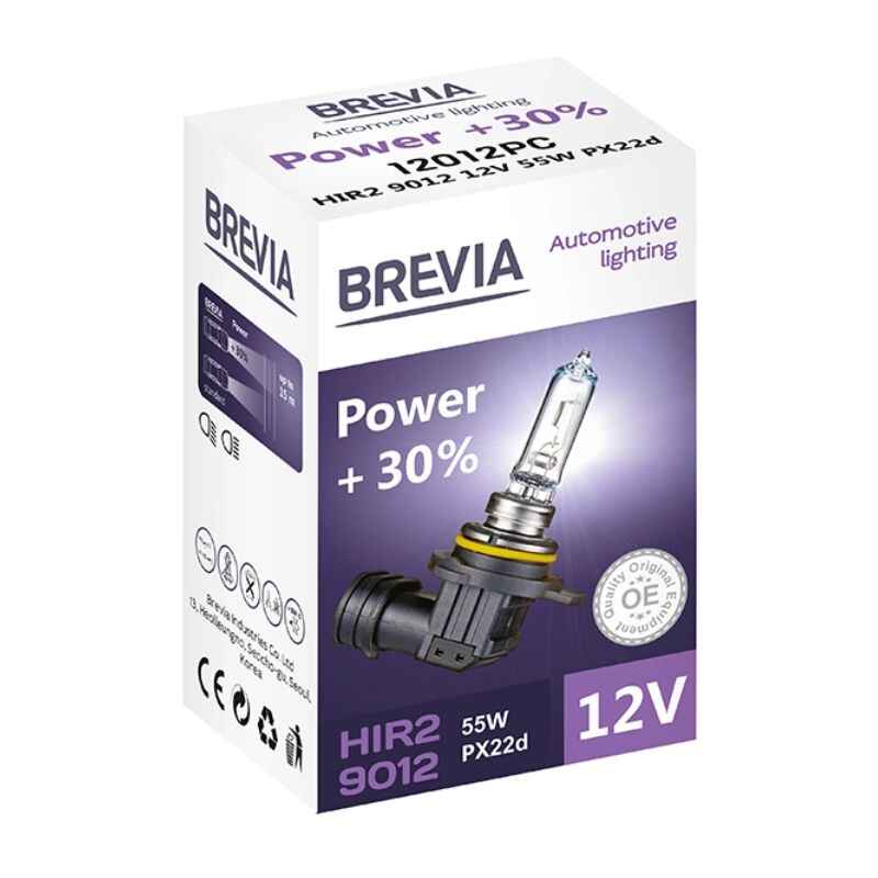 Лампа галогенна Brevia HIR2 9012 Power +30% CP 1шт (12012PC)