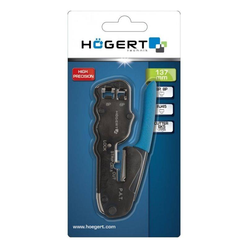 Пресс-клещи для телефонных наконечников 6P 8P RJ45 Хогерт (HT1P172)