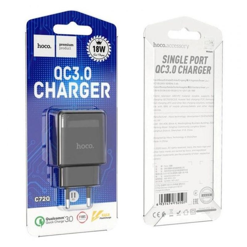 Зарядний пристрій швидкого заряджання QC3.0 18W Hoco Glorious (C72Q)