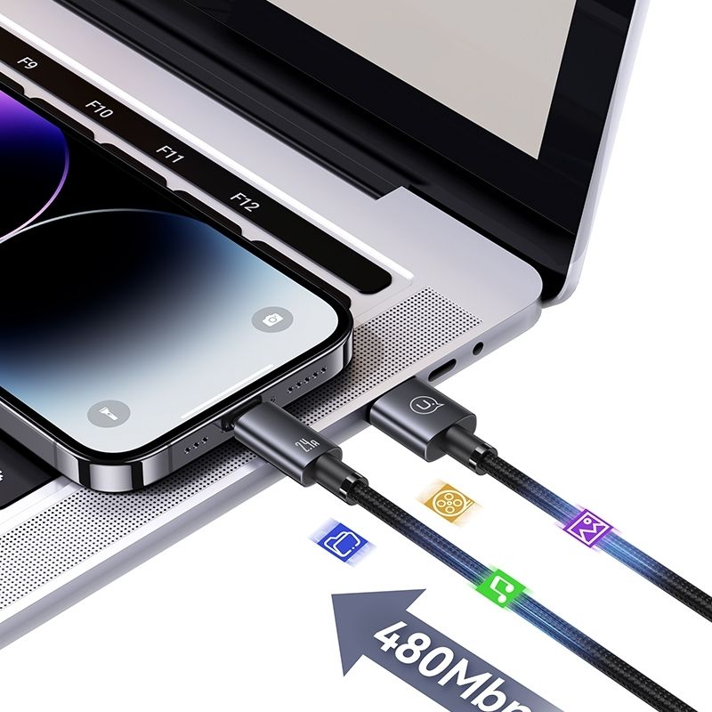 Кабель синхронізації Lightning 2.4A з алюмінієвого сплаву швидкого заряджання серії Sufeng Usams (SJ669USB01)