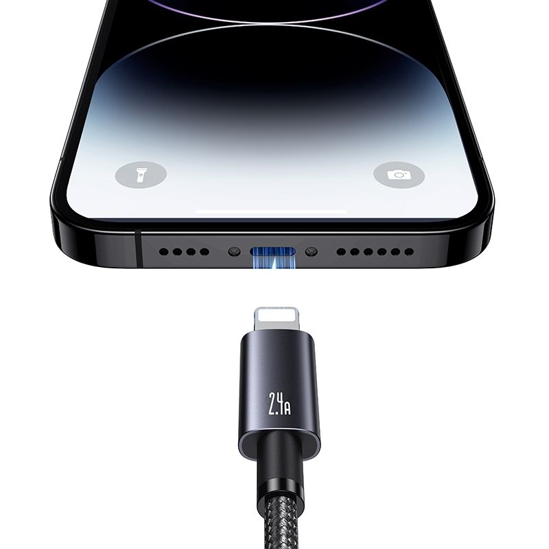 Кабель синхронізації Lightning 2.4A з алюмінієвого сплаву швидкого заряджання серії Sufeng Usams (SJ669USB01)