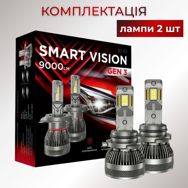 Светодиодные лампы HB4 SMG3-9006 для авто Carlamp Smart Vision Gen3 Led автолампы 9000 Lm 6500 K (SMG3HB4)