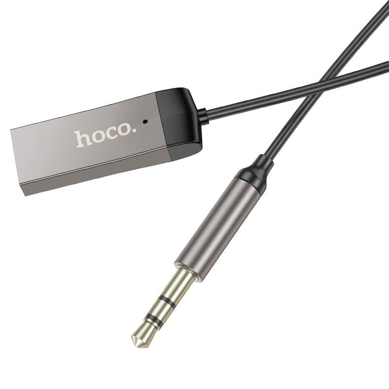 Аудио адаптер Bluetooth receiving Hoco E78 Benefit AUX with cable (Сірий)