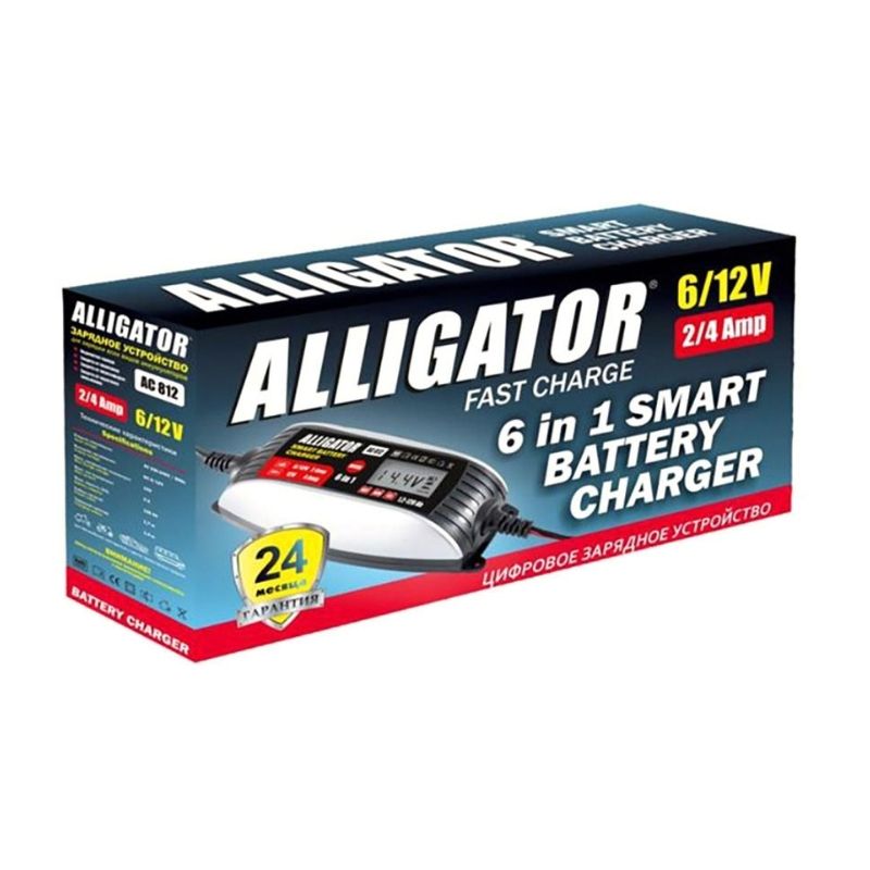 Зарядний пристрій для автомобільного акумулятора АКБ інтелектуальний 6в1 Alligator 6/12В 4А 120Аг (AC812)