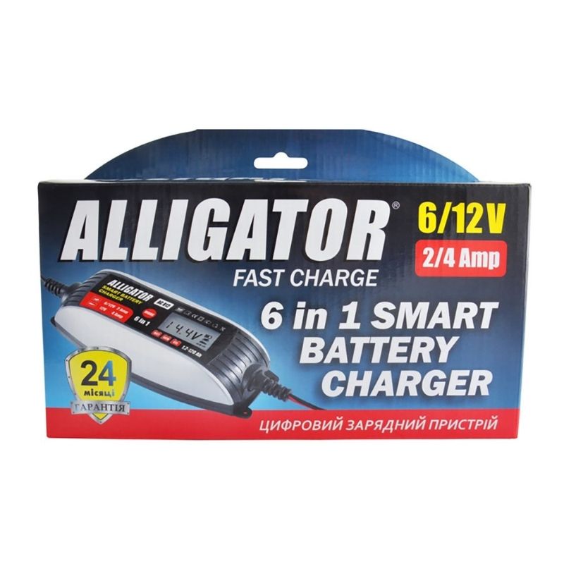 Зарядний пристрій для автомобільного акумулятора АКБ інтелектуальний 6в1 Alligator 6/12В 4А 120Аг (AC812)