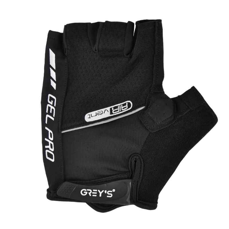 Велорукавиці літні унісекс Grey's із застібкою і вентиляцією відкриті з коротким пальцем розмір L чорні (GR18113)
