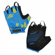 Велосипедные перчатки летние детские Grey's с застежкой открытые с коротким пальцем размер 11-12 (GR18724)