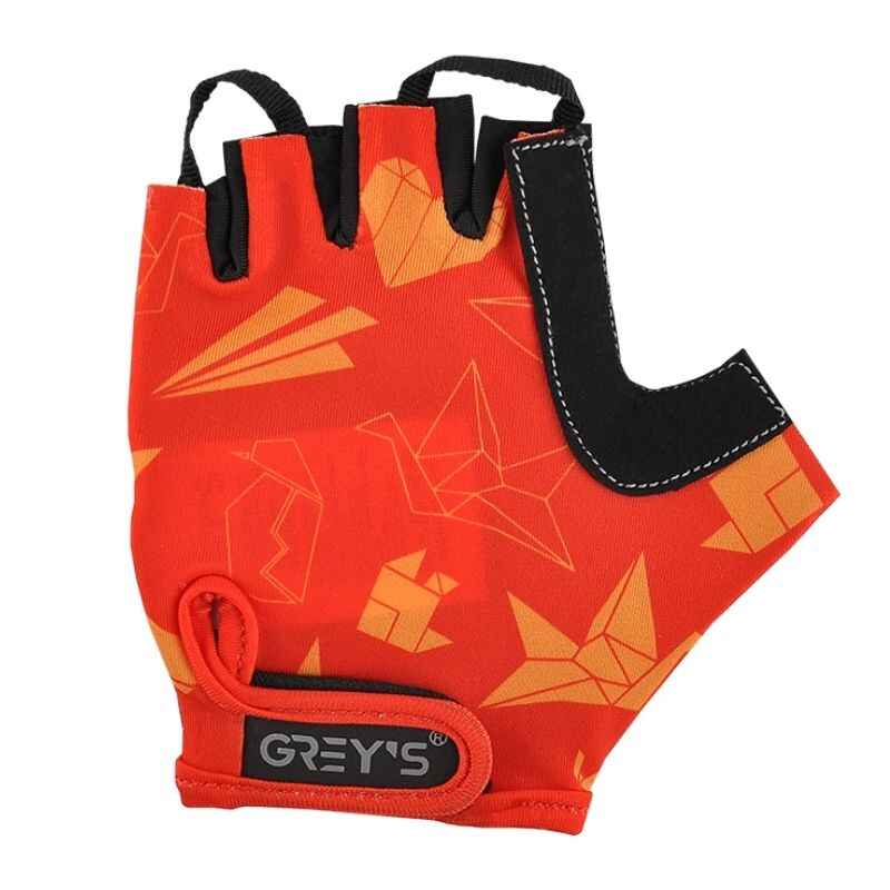 Велосипедные перчатки летние детские Grey's с застежкой открытые с коротким пальцем размер 5-6 (GR18731)