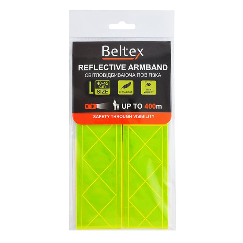 Світловідбивна пов'язка зелена Beltex L 40-45см (BX70220)