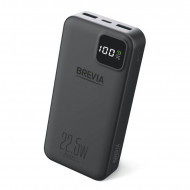 Повербанк (Power Bank) Brevia 20000mAh 22,5W, Li-Pol, LCD чорний (45220PB)