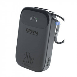 Повербанк (Power Bank) Brevia ePower 10000mAh PD20W CompactMini LCD чорний + кабель (45420CMB)