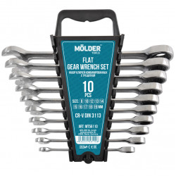 Ключі комбіновані з тріскачкою Cr-V 10шт 8-19 мм Molder (MT56110)