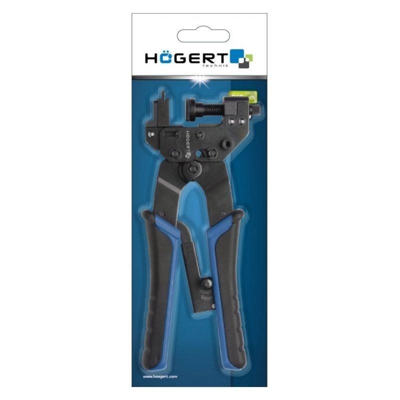 Прес-клещи для кабелей храповый механизм Hogert (HT1P198)