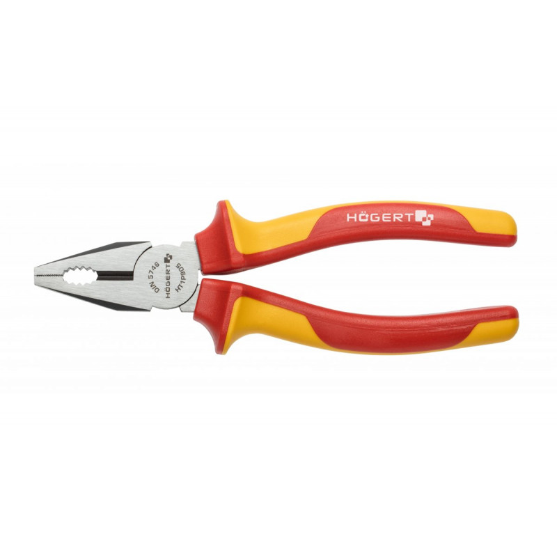 Плоскогубці діелектричні 180 мм 1000 В VDE Hogert (HT1P905)