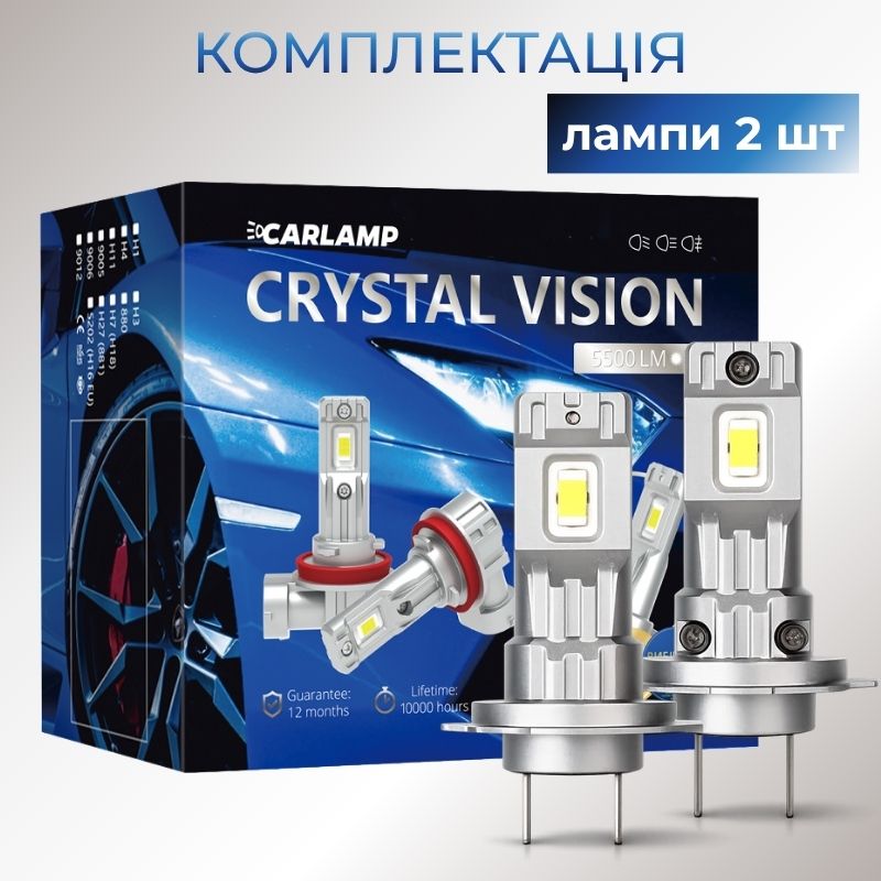Светодиодные автолампы CARLAMP 99% совместимости с вашим авто Crystal Vision H7 5500 Lm 6000 K (CVH7New)
