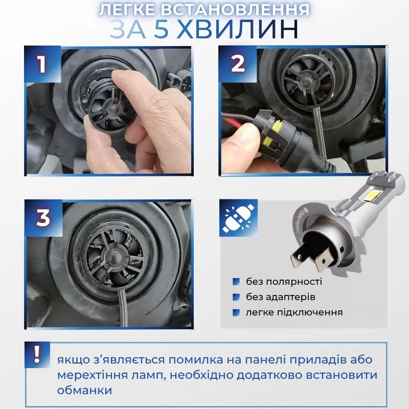 Светодиодные автолампы CARLAMP 99% совместимости с вашим авто Crystal Vision H7 5500 Lm 6000 K (CVH7New)