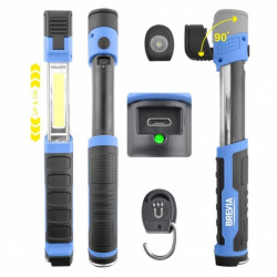 Лампа інспекційна світлодіодна 3Вт COB+1Вт LED 300лм, 2000мАг телескопічна microUSB Brevia (11350)