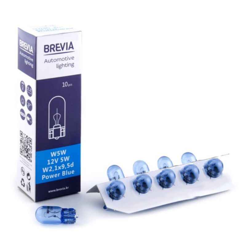 Лампи галогенні Brevia W5W 12V Blue 10 штук (одна упаковка) (12328C)