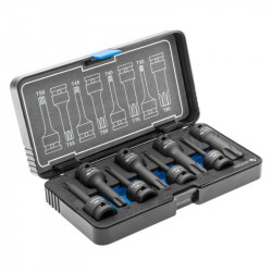Торцевые головки ударные Torx 8 штук T30 T40 T45 T50 T55 T60 T70 T80 1/2" CrMo Hogert (HT6R002)