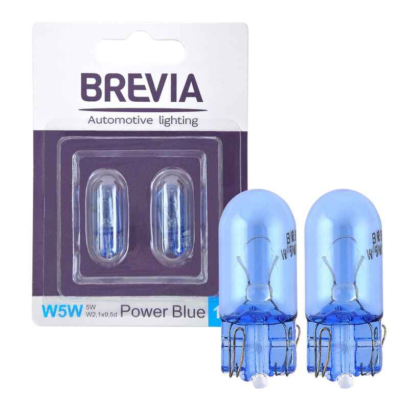 Лампи галогенні W5W Brevia 12V сині 2шт (12328B2)