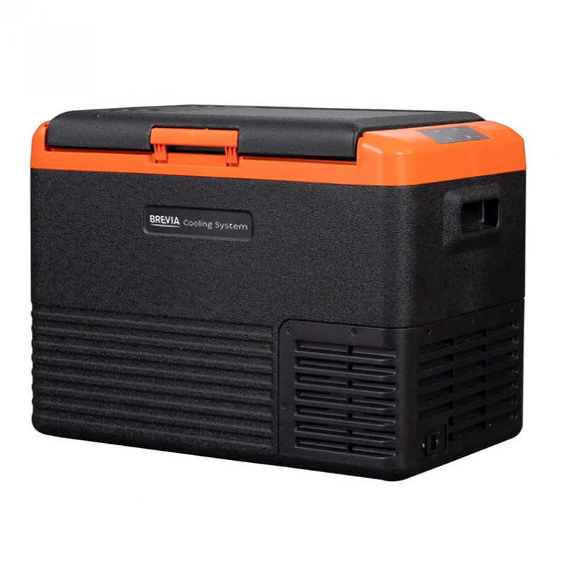 Портативный холодильник 40л BREVIA автохолодильник с LG-компрессором пластиковый 12/24В 220В (22525)