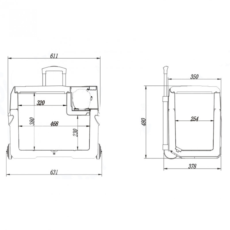 Автохолодильник 40л BREVIA холодильник на колесах LG-компрессор пластиковый 12/24В 220В (22735)