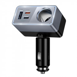Адаптер автомобільний HOCO Smart cigarette lighter PD car charger Z65A |1USB/2Type-C/1DC, 165W, PD/Q