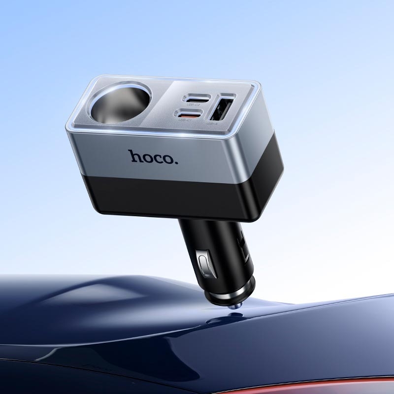 Адаптер автомобільний HOCO Smart cigarette lighter PD car charger Z65A |1USB/2Type-C/1DC, 165W, PD/Q