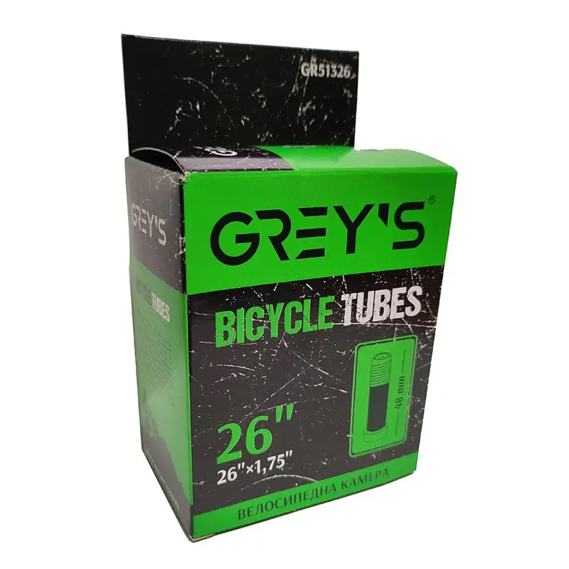 Камера на велосипед гірський MTB 26 дюймів Greys ніпель AV 48mm бутил (GR51326)