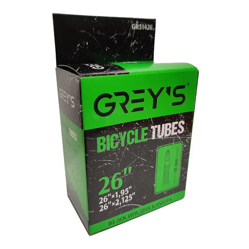 Велокамера на велосипед гірський MTB 26 дюймів Greys ніпель FV 48mm бутил (GR51426)