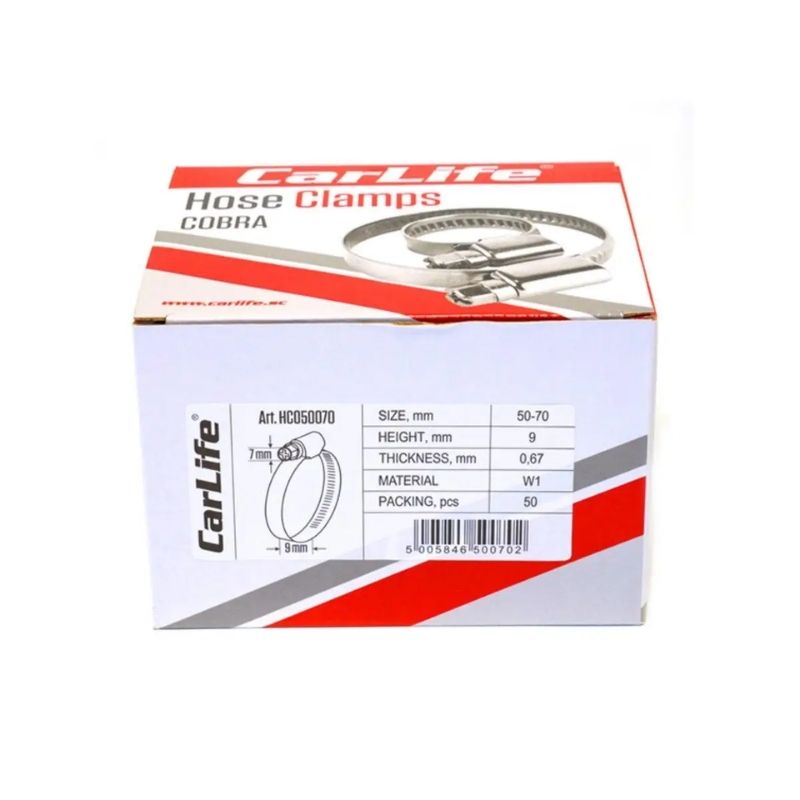 Хомут оцинкований 50-70мм Carlife (HC05070)