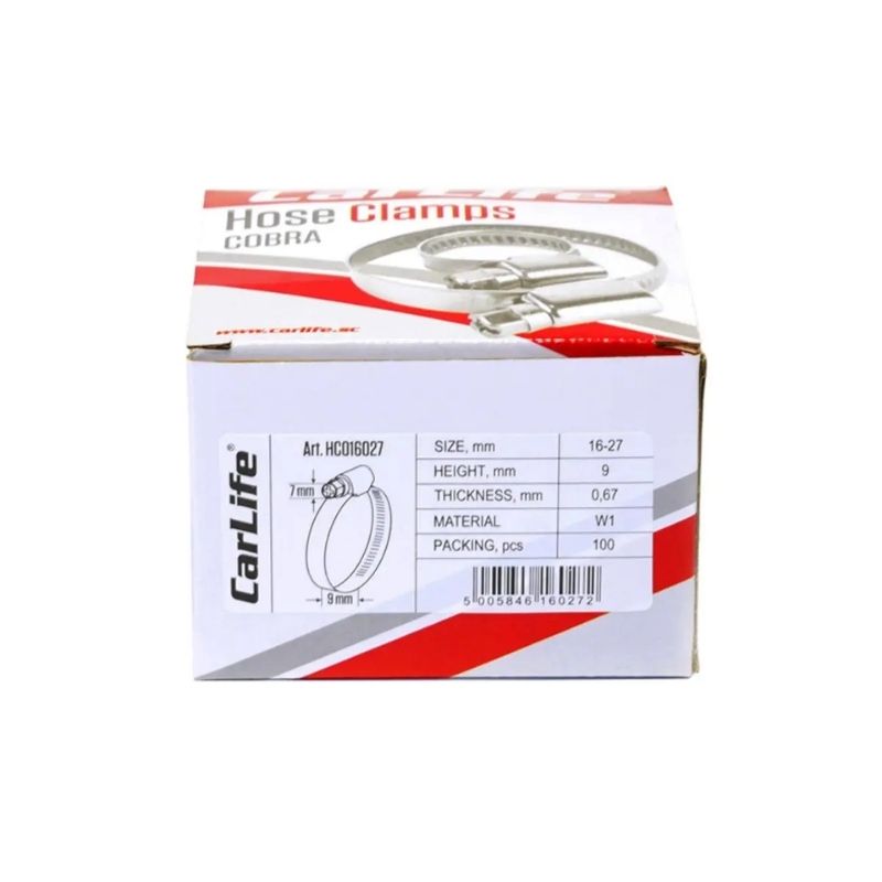 Хомут оцинкований 16-27мм CARLIFE (HC01627)