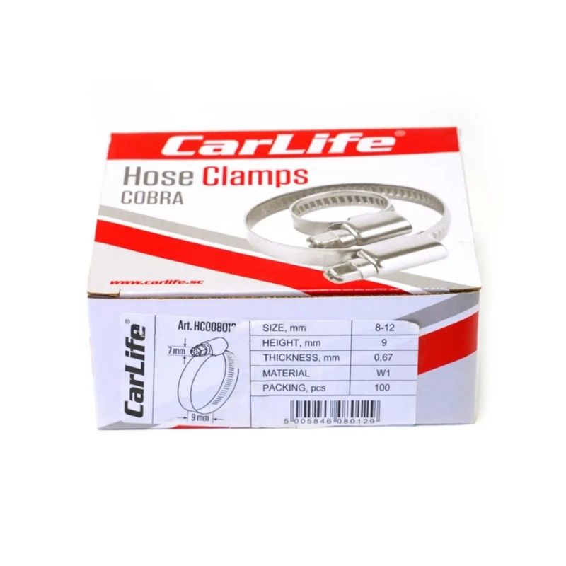 Хомут оцинкований 8-12мм Carlife (HC00812)