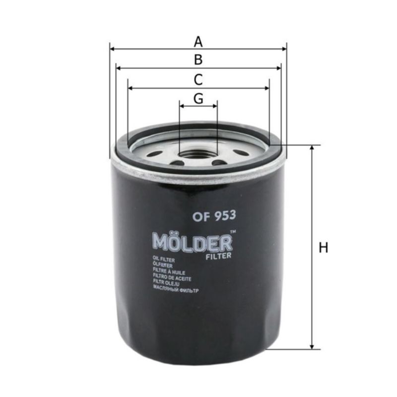 Фільтр масляний для Ford Focus C-Max Mondeo Mazda3 5-Serie MPV II 1.8-2.3L (WL7323/OC981/W7127) (OF953)